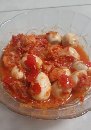Foto resep Sambel goreng udang telor puyuh sederhana