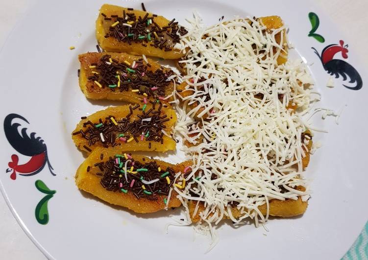 Pisang bakar teflon coklat keju