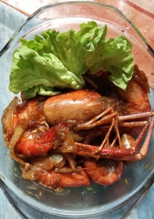 Foto resep Saos kecap pedas udang galah