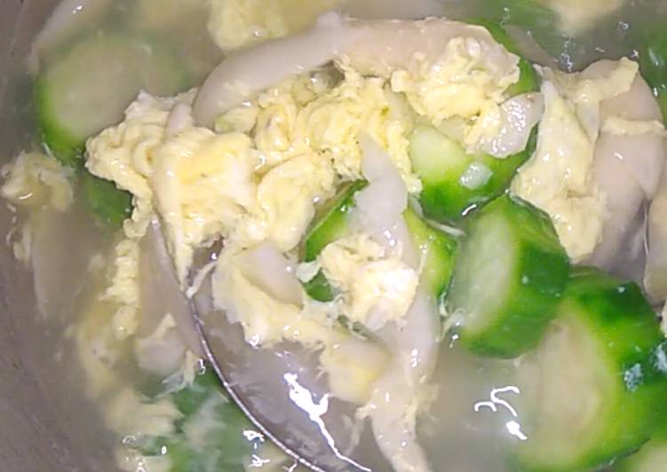 Resep Oyong/gambas, jamur tiram kuah telur simple, Lezat Sekali