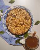 Bolo de maçã com Amêndoa regado com caramelo salgado