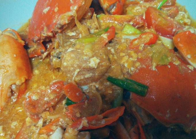 Kepiting saus tiram telur balado