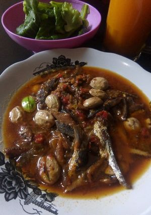 Foto resep Sambel ikan asin Suir tabur pete