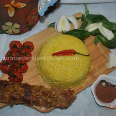 Iranian Pan Fried Ground Chicken Kebab A picture of Iranian Pan Fried Ground Chicken Kebab.