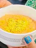 Mango, saffron and Samolina pudding (Halwa)