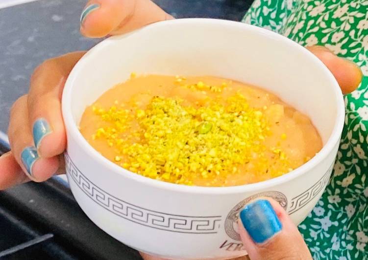 Step-by-Step Guide to Make Any-night-of-the-week Mango, saffron and Samolina pudding (Halwa)