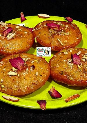 A picture of Mix Dryfruits Saffron Malpua.