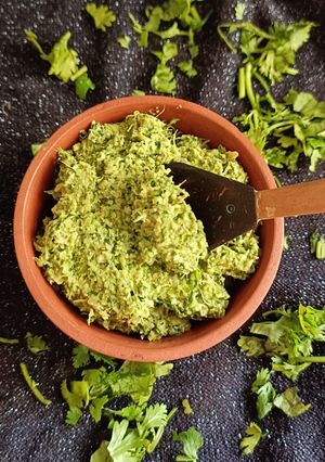 A picture of Khandeshi Mirchicha Thecha (Hot and Spicy).