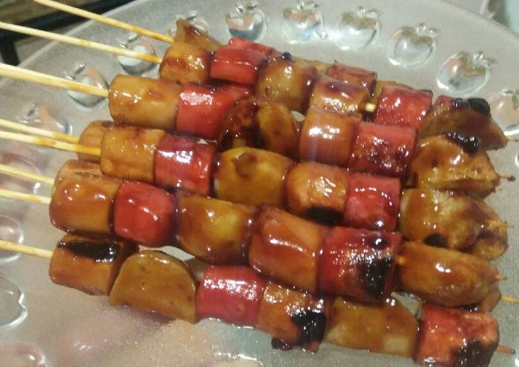 Steps to Prepare Love Sate sosis bakso asam manis
