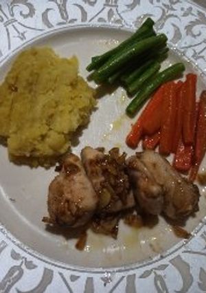Foto resep Honey Lemon Chicken & Mashed Potato