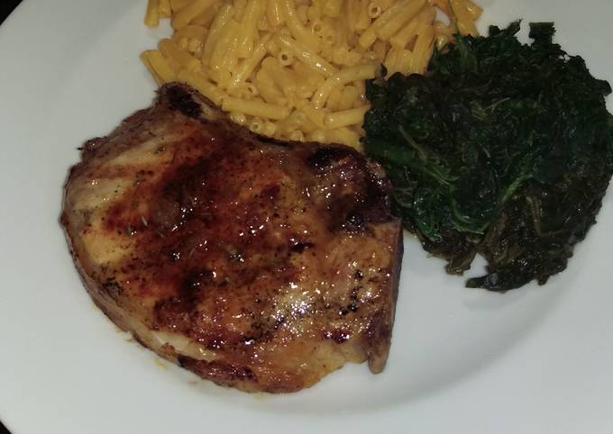 Grilled Pork Chops (w/ honey-mustard)