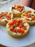 Mini tartas Caprese