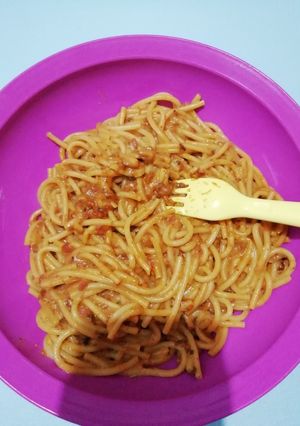 Foto resep Spaghetti mushrooms cornet creamy