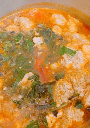 Hình của món Rạm nấu riêu.