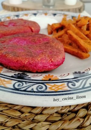Una foto de Burger de remolacha