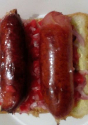 A picture of Smokies sandwich.