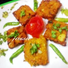 A picture of Besan cutlet.