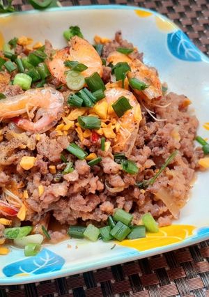 Hình của món Tép rang thịt xay.