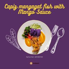 A picture of Capiz Mangagat Fish in Mango Sauce And Malabar Salad.