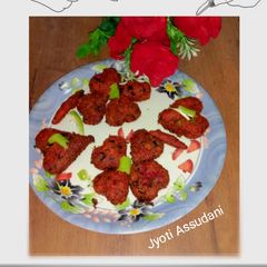 A picture of Beet root cutlet ❤️❤️❤️ Heat shape.