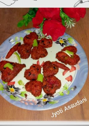 A picture of Beet root cutlet ❤️❤️❤️ Heat shape.