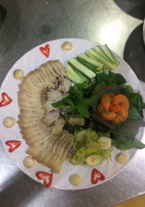 Hình của món Thịt luộc cà pháo mắm tôm.
