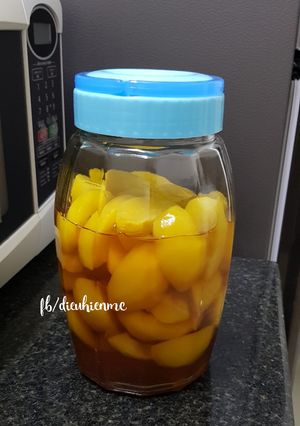 Hình của món Đào ngâm giòn.