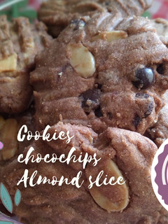 Foto resep Cookies Chocochips almond slice