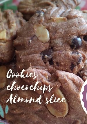 Foto resep Cookies Chocochips almond slice