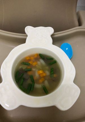 Hình của món Nui nấu tim lợn.