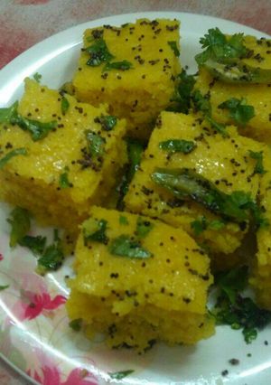 A picture of Raseela dhokla.