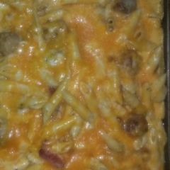 A picture of Meatball bacon cheese casserole.