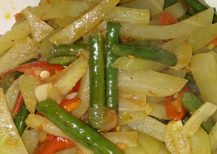 Langkah Membuat Tumis Labu+kacang panjang yang Enak Banget