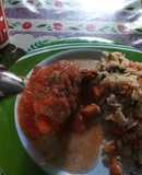 Bisteces relleno de verdura