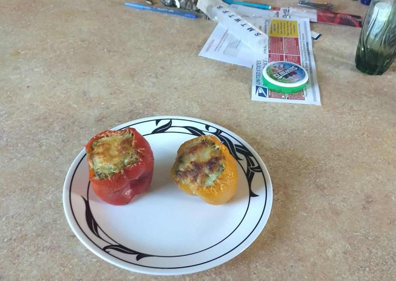 Spinach Artichoke stuffed Peppers