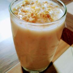 A picture of Full of dry fruits and creamy buttermilk.