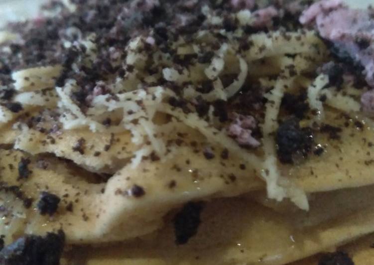 Resep Untuk Memasak Pancake topping chesse and oreo, Sempurna!!