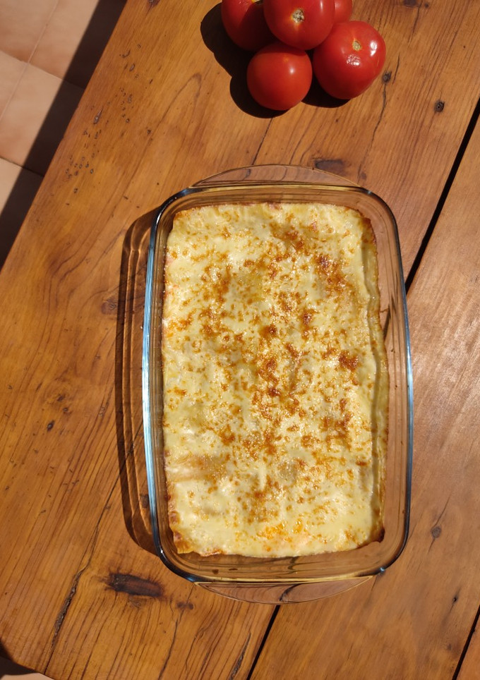 Una foto de Lasaña de salmón