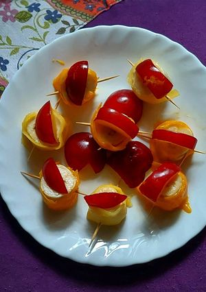 A picture of Mango Wrapped Banana Plum Bites.