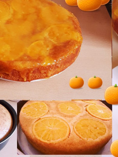 صورة لوصفة كيكة البرتقال 🍊🍊 المقلوبة مع الصوص البرتقالي