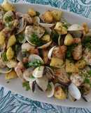 Carne de peru à alentejana com batata assada
