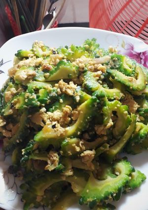 Hình của món Mướp đắng(khổ qua) xào trứng.