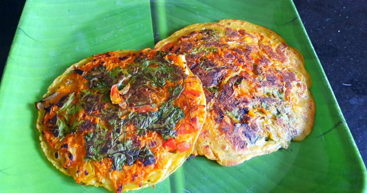 Healthy breakfast wheat flour onion uttapam Recipe by ShrutiSharmada