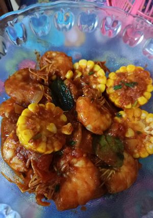 Foto resep Udang jagung saus padang