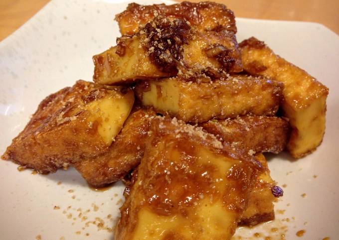 Simple Way to Make Favorite Thick Fried Tofu with Tasty Sauce