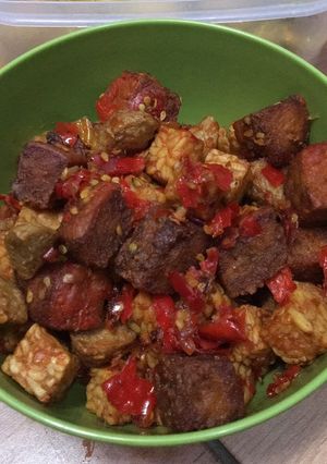 Foto resep Balado Tempe, oncom & baso