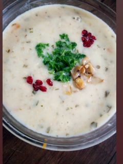 عکسی از دستور سوپ شیر و قارچ