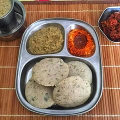 A picture of Mint flavoured Kodo Millet Idlis.