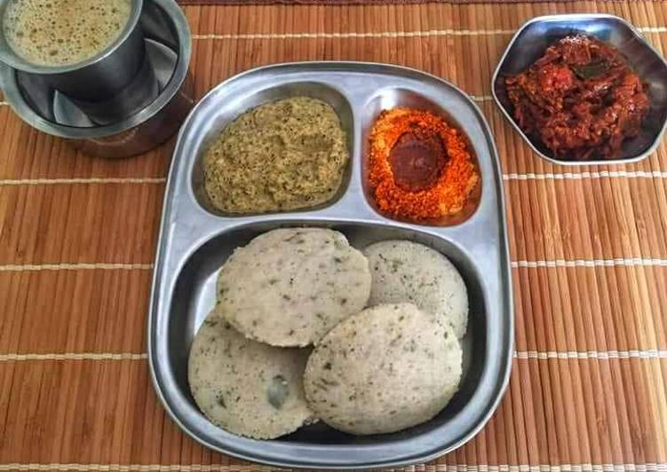 Recipe of Any-night-of-the-week Mint flavoured Kodo Millet Idlis