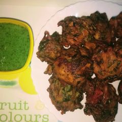 Raddish leaves pakoda A picture of Raddish leaves pakoda.